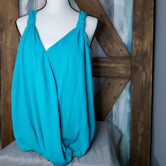 INC Wrap Top in Teal Glow - Picture 5 of 8